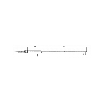 Pt100 Arbeitsnormal mit Edelstahlhandgriff -40...+500 °C 300 x 4,0 mm