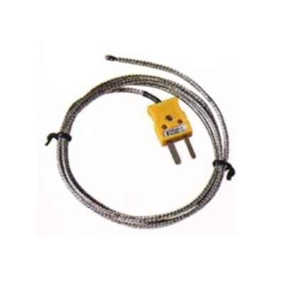Typ-K, Kl. 3 Thermopaar mit Stahlgeflechtleitung, mit Thermoknoten, 1000mm Länge
