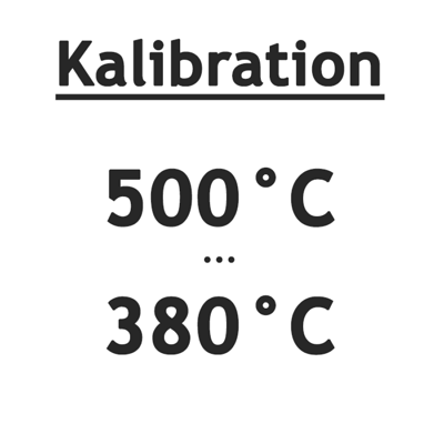 Messpunkt 380° bis 500° C