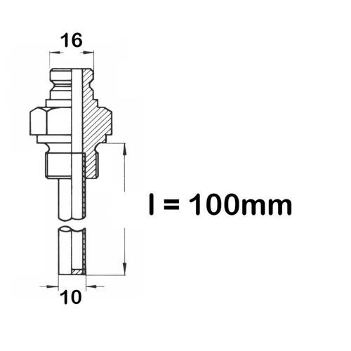 Tauchrohr: l = 100 mm - G 1/2 Standard  /  Messing
