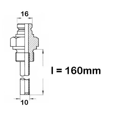 Tauchrohr: l = 160 mm - G 1/2 Standard  /  Messing