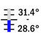+28.6° +31.4° C / 0.05° (0°), 320 mm