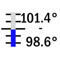 +98.6° +101.4° C / 0.05° (0°), 320 mm